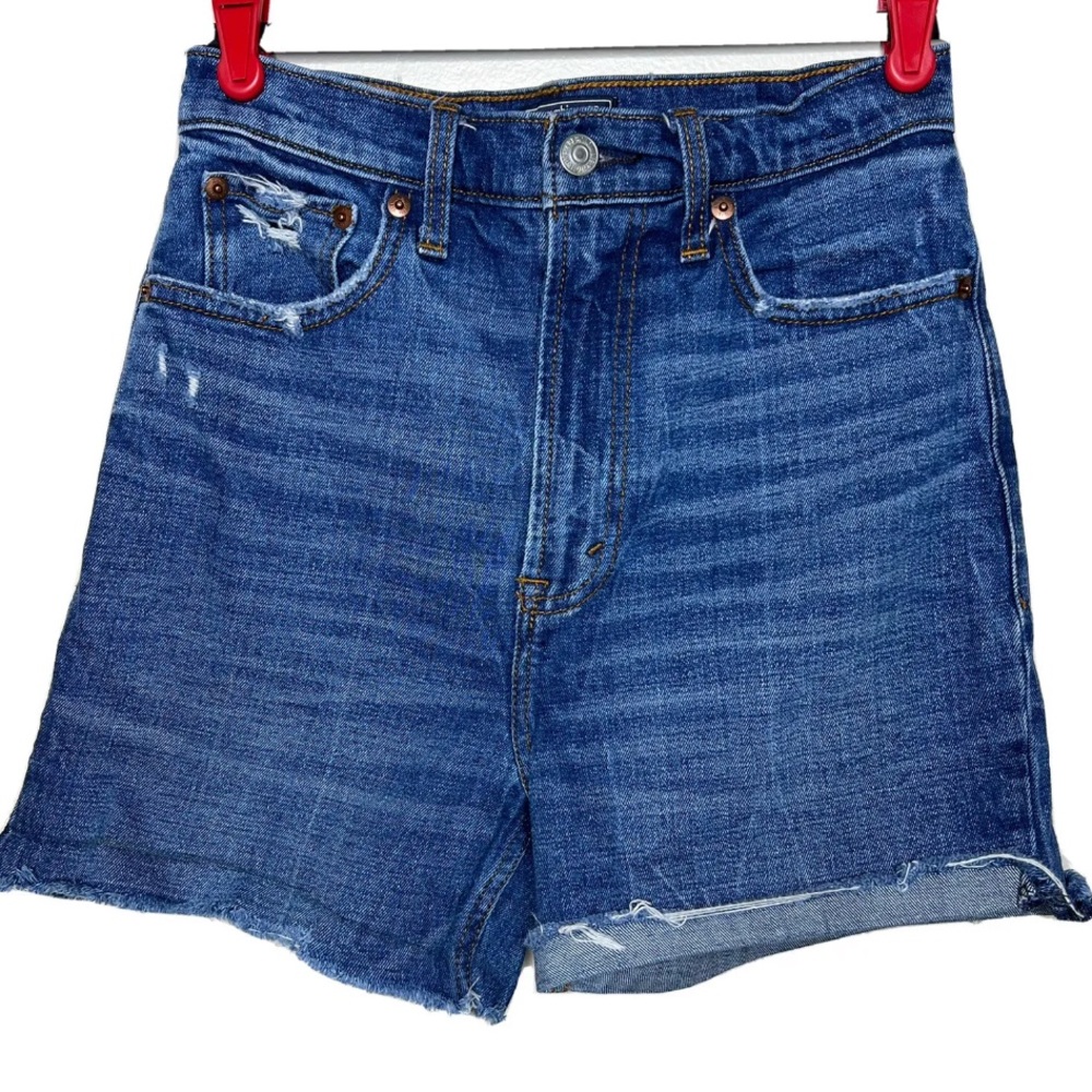 Abercrombie & Fitch Women's Size 2 w26 Blue Denim Jean Shorts Cut-Off Shorts